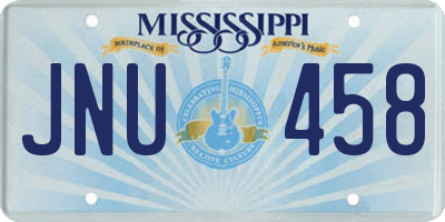 MS license plate JNU458