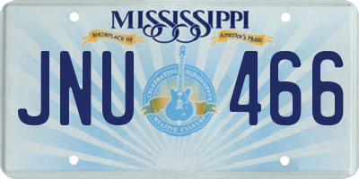 MS license plate JNU466