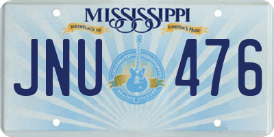 MS license plate JNU476
