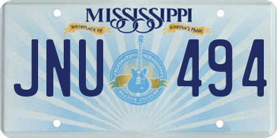 MS license plate JNU494