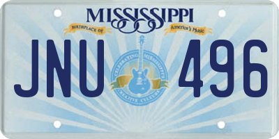MS license plate JNU496