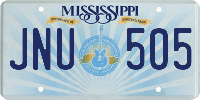 MS license plate JNU505