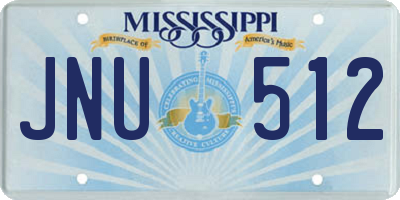 MS license plate JNU512