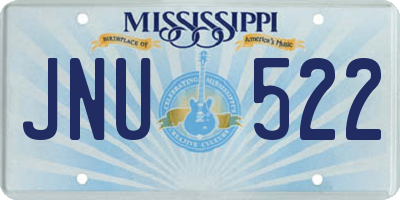 MS license plate JNU522
