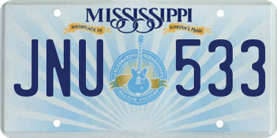 MS license plate JNU533