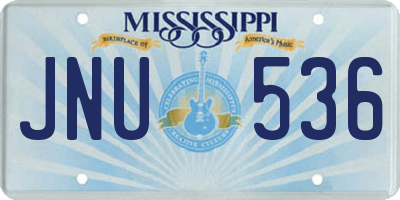 MS license plate JNU536