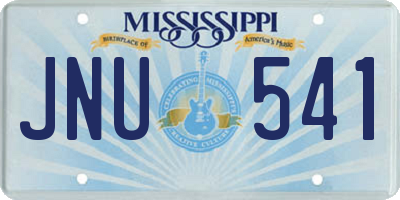 MS license plate JNU541