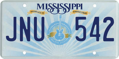 MS license plate JNU542