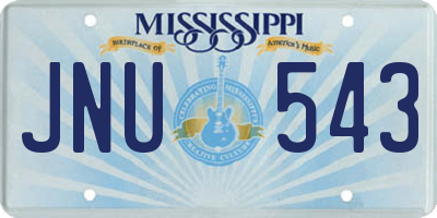MS license plate JNU543