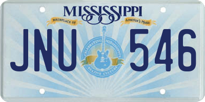 MS license plate JNU546
