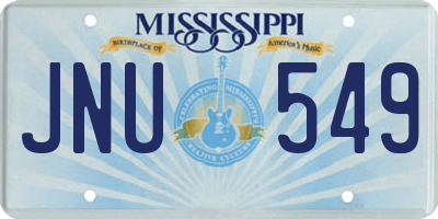 MS license plate JNU549