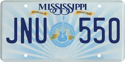 MS license plate JNU550