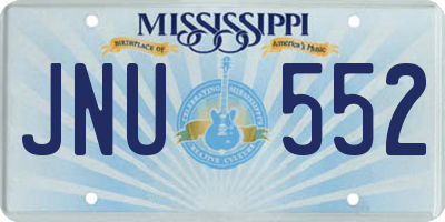 MS license plate JNU552