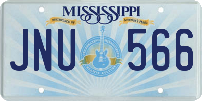 MS license plate JNU566
