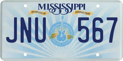MS license plate JNU567