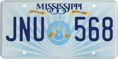 MS license plate JNU568