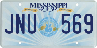 MS license plate JNU569
