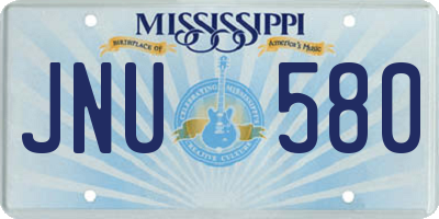 MS license plate JNU580