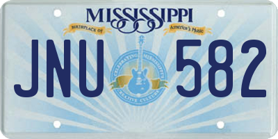 MS license plate JNU582