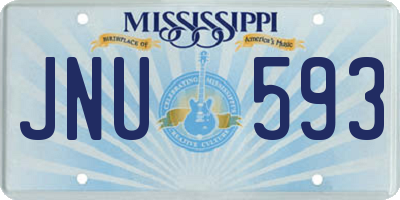 MS license plate JNU593