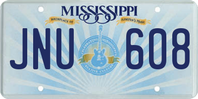 MS license plate JNU608