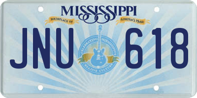 MS license plate JNU618