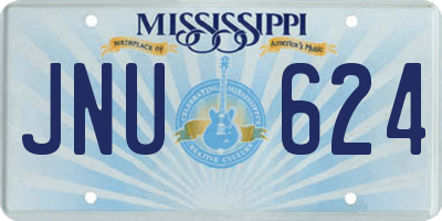 MS license plate JNU624