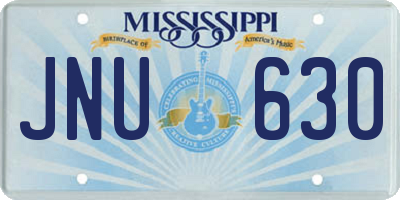 MS license plate JNU630