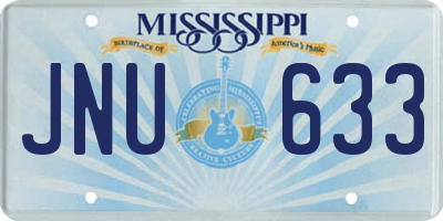 MS license plate JNU633