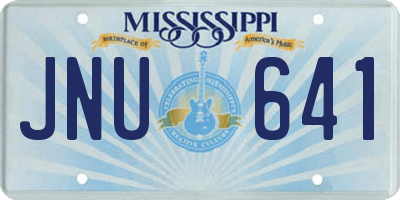 MS license plate JNU641