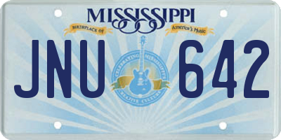 MS license plate JNU642