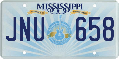 MS license plate JNU658