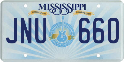 MS license plate JNU660