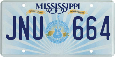 MS license plate JNU664