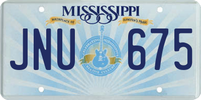 MS license plate JNU675