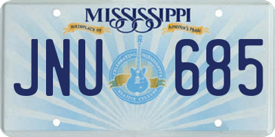 MS license plate JNU685