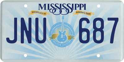 MS license plate JNU687
