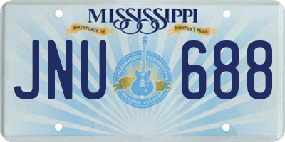 MS license plate JNU688