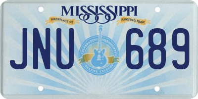 MS license plate JNU689