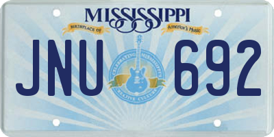 MS license plate JNU692