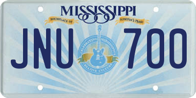MS license plate JNU700