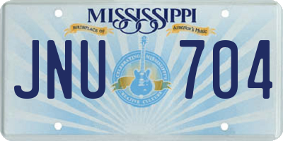 MS license plate JNU704