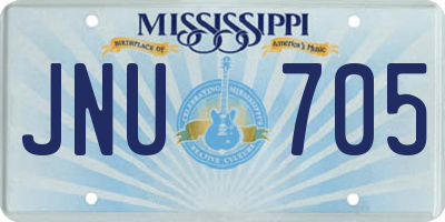 MS license plate JNU705