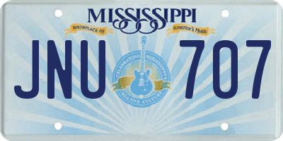 MS license plate JNU707