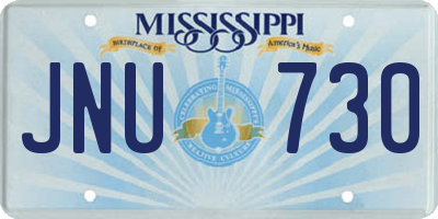 MS license plate JNU730