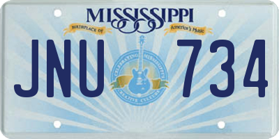 MS license plate JNU734