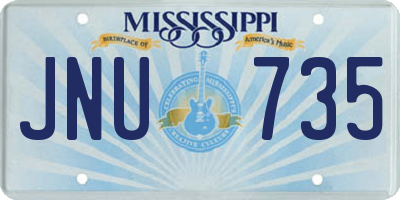 MS license plate JNU735
