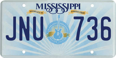 MS license plate JNU736