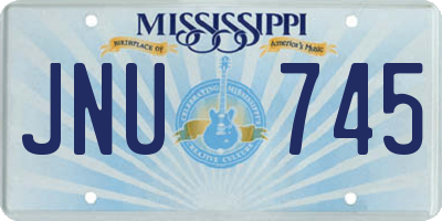 MS license plate JNU745