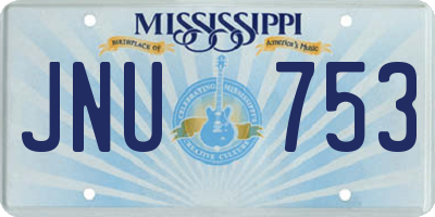 MS license plate JNU753